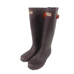 Hunter Original Tall Rain Boots Women's US 7 EU 38 Purple Matte Rubber Wellies